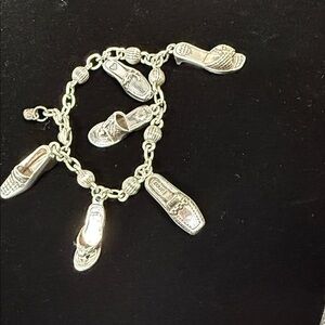 Brighton Silver Shoe Charm Bracelet